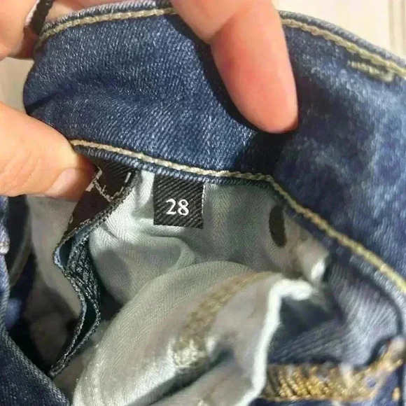 7 For All Mankind Josefina Skinny boyfriend Jeans Size 28 Button Fly Distressed - Picture 8 of 15